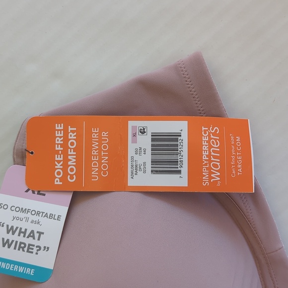 NWT Simply Perfect by Warner's Underwire Contour Poke-Free Comfort Bra XL Mauve - Picture 4 of 12